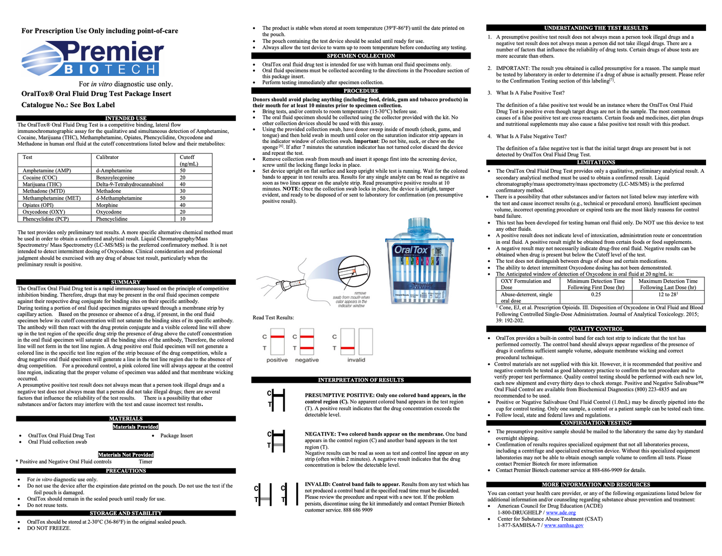 Instant Oral Fluid Drug Test (AMP, COC, METH, OPI, PCP)